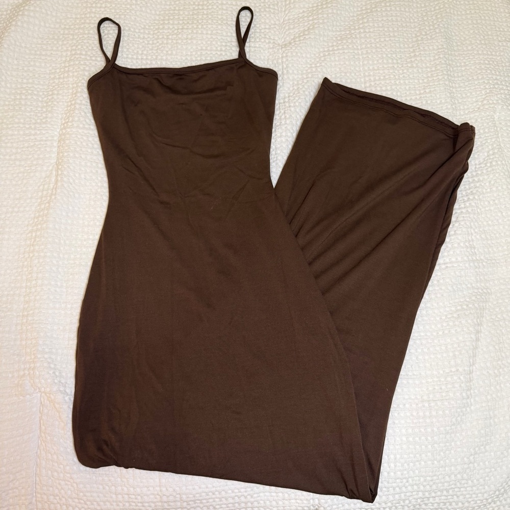 Windsor Chocolate Brown Spaghetti Strap Dress